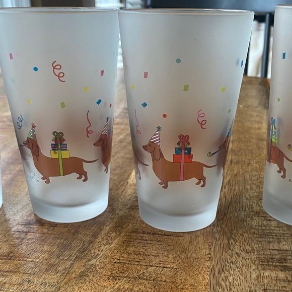 Culver dachshund Frosted Glass Tumbler Set 4 - Picture 5 of 5